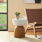Glitzhome 17.75H MGO Geometric Faux Terrazzo and Garden Stool