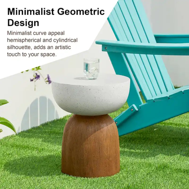 Glitzhome 17.75H MGO Geometric Faux Terrazzo and Garden Stool