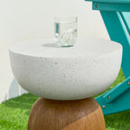 Glitzhome 17.75H MGO Geometric Faux Terrazzo and Garden Stool