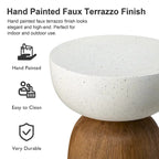 Glitzhome 17.75H MGO Geometric Faux Terrazzo and Garden Stool