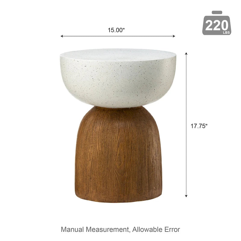 Glitzhome 17.75H MGO Geometric Faux Terrazzo and Garden Stool
