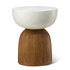 Glitzhome 17.75H MGO Geometric Faux Terrazzo and Garden Stool