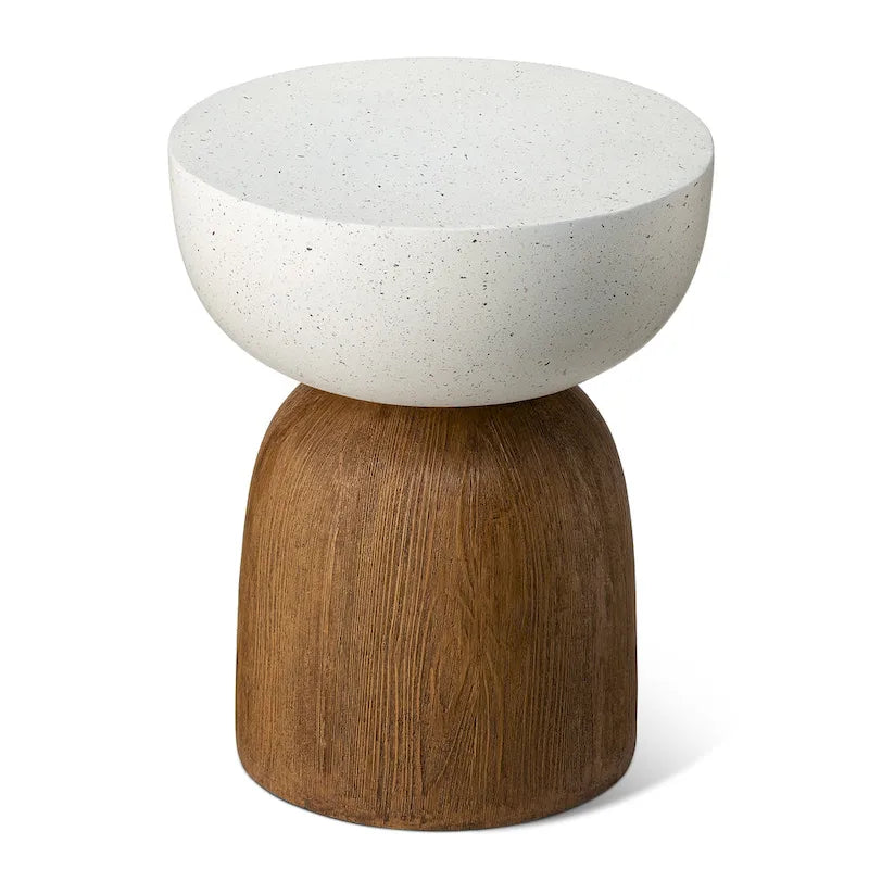 Glitzhome 17.75H MGO Geometric Faux Terrazzo and Garden Stool