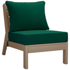 Polytrends Birchwood All Weather HDPE Outdoor Patio Deep Seating Weathered Wood Sofa With Cushions (3-Piece)