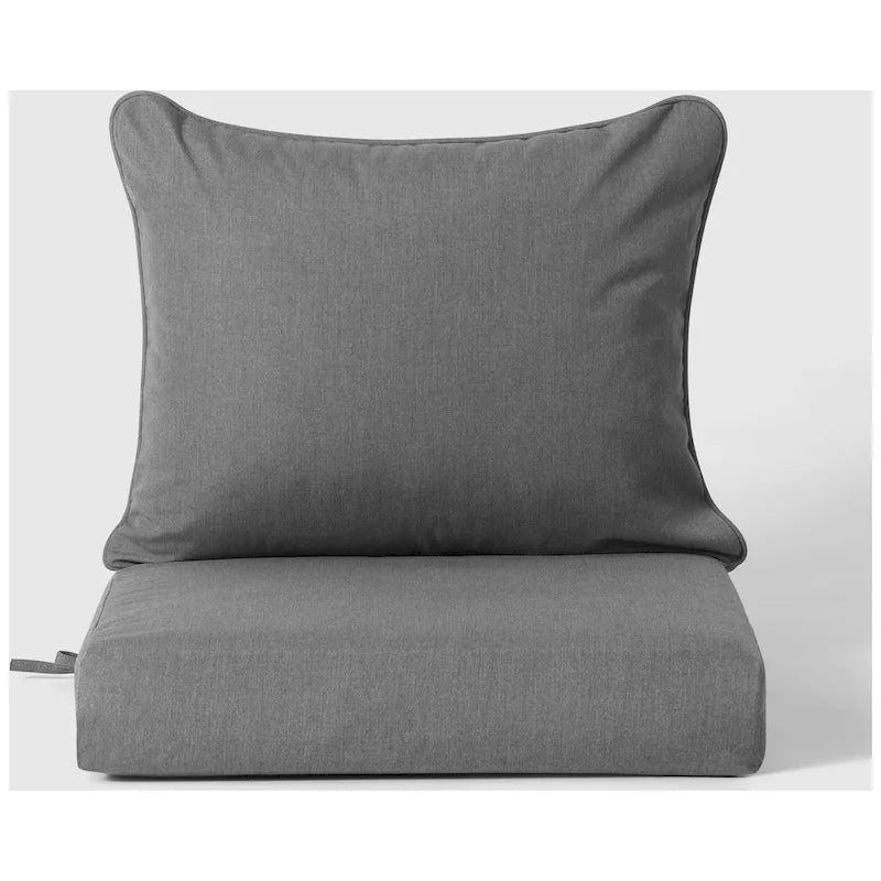 Polytrends Birchwood All Weather HDPE Outdoor Patio Deep Seating Weathered Wood Sofa With Cushions (3-Piece)