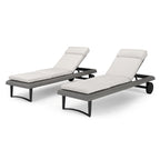 Vistano 2 Piece Sunbrella Outdoor Patio Chaise Lounges - Gray