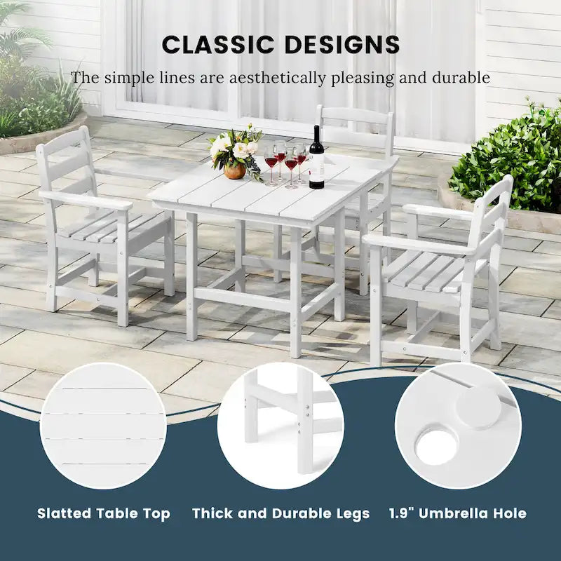 Polytrends Shoreside 5-Piece Arm Chair Dining Set