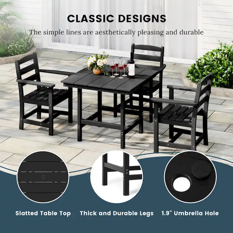 Polytrends Shoreside 5-Piece Arm Chair Dining Set