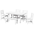 Polytrends Shoreside 6-Piece Side Chair Dining Set With Bench