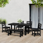 Polytrends Shoreside 6-Piece Side Chair Dining Set With Bench