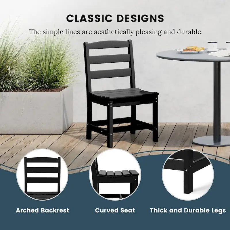 Polytrends Shoreside Outdoor Patio Armless Dining Side Chair