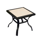 HomeRoots 21 Beige and Ivory Square Ceramic Outdoor Side Table