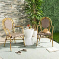 SAFAVIEH Rosen Parisian Bistro Stacking Grey Arm Chair (Set of 2) - 20W x 24D x 35H