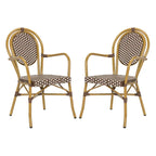 SAFAVIEH Rosen Parisian Bistro Stacking Grey Arm Chair (Set of 2) - 20W x 24D x 35H