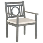 SAFAVIEH Outdoor Living Montclair Ash Grey Acacia Wood 5-piece Beige Cushion Dining Set - 35W x 35D x 30H