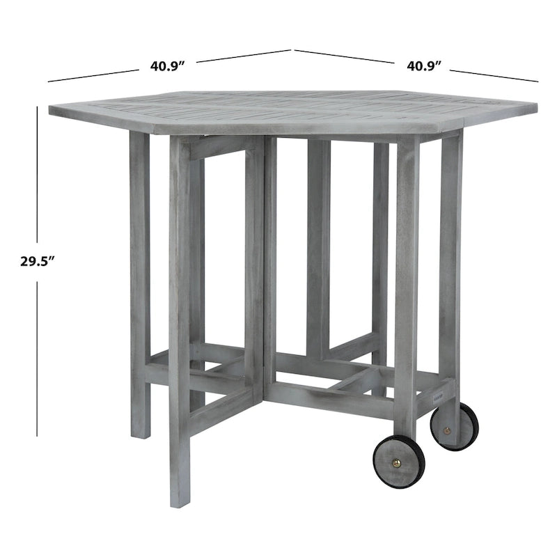 SAFAVIEH Outdoor Living Kerman Grey Wash Acacia Wood 5-piece Dining Set - 41W x 41D x 30H