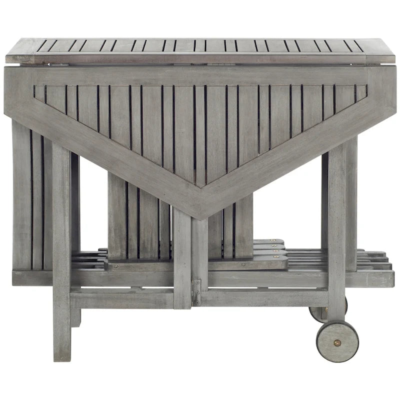 SAFAVIEH Outdoor Living Kerman Grey Wash Acacia Wood 5-piece Dining Set - 41W x 41D x 30H