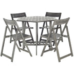 SAFAVIEH Outdoor Living Kerman Grey Wash Acacia Wood 5-piece Dining Set - 41W x 41D x 30H