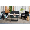 SAFAVIEH Outdoor Aboka Wicker/Steel 4-piece Patio Conversation Set - 42W x 21D x 31H