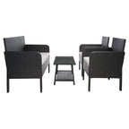 SAFAVIEH Outdoor Aboka Wicker/Steel 4-piece Patio Conversation Set - 42W x 21D x 31H
