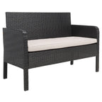 SAFAVIEH Outdoor Aboka Wicker/Steel 4-piece Patio Conversation Set - 42W x 21D x 31H