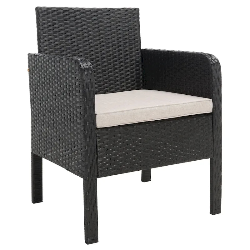 SAFAVIEH Outdoor Aboka Wicker/Steel 4-piece Patio Conversation Set - 42W x 21D x 31H
