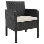 SAFAVIEH Outdoor Aboka Wicker/Steel 4-piece Patio Conversation Set - 42W x 21D x 31H