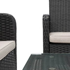 SAFAVIEH Outdoor Aboka Wicker/Steel 4-piece Patio Conversation Set - 42W x 21D x 31H