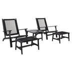 SAFAVIEH Chantelle Outdoor Solid Wood Chaise Lounge Chair and Stool Set of 2 (Includes End Table) - 27W x 35D x 33H