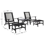 SAFAVIEH Chantelle Outdoor Solid Wood Chaise Lounge Chair and Stool Set of 2 (Includes End Table) - 27W x 35D x 33H