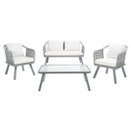 SAFAVIEH Outdoor Living Torsla 4-Piece Rope Patio Set - 52W x 26D x 30H