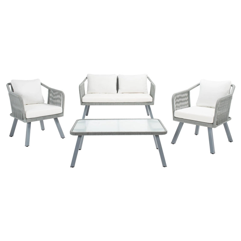 SAFAVIEH Outdoor Living Torsla 4-Piece Rope Patio Set - 52W x 26D x 30H