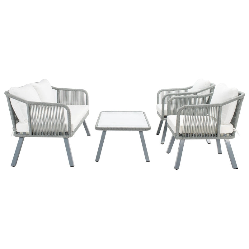 SAFAVIEH Outdoor Living Torsla 4-Piece Rope Patio Set - 52W x 26D x 30H