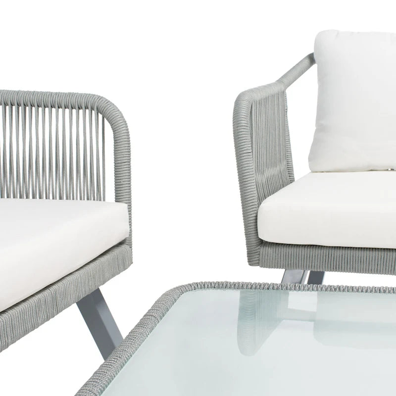 SAFAVIEH Outdoor Living Torsla 4-Piece Rope Patio Set - 52W x 26D x 30H