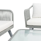 SAFAVIEH Outdoor Living Torsla 4-Piece Rope Patio Set - 52W x 26D x 30H