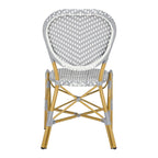 SAFAVIEH Lisbeth Parisian Bistro Stacking Navy/ White Side Chair (Set of 2) - 19W x 25D x 35H