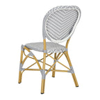 SAFAVIEH Lisbeth Parisian Bistro Stacking Navy/ White Side Chair (Set of 2) - 19W x 25D x 35H