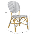SAFAVIEH Lisbeth Parisian Bistro Stacking Navy/ White Side Chair (Set of 2) - 19W x 25D x 35H