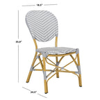 SAFAVIEH Lisbeth Parisian Bistro Stacking Navy/ White Side Chair (Set of 2) - 19W x 25D x 35H