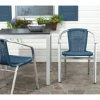 SAFAVIEH Wrangell Grey Indoor/Outdoor Stackable Chairs (Set of 2) - 22W x 23D x 28H