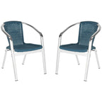 SAFAVIEH Wrangell Grey Indoor/Outdoor Stackable Chairs (Set of 2) - 22W x 23D x 28H