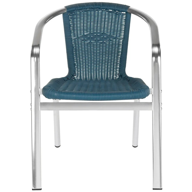 SAFAVIEH Wrangell Grey Indoor/Outdoor Stackable Chairs (Set of 2) - 22W x 23D x 28H