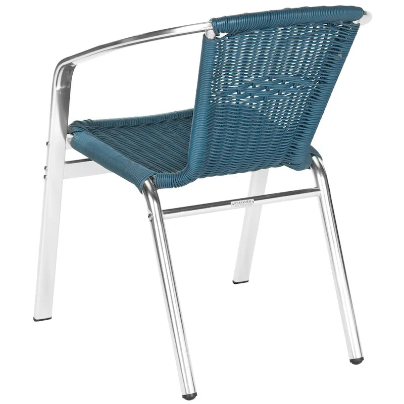 SAFAVIEH Wrangell Grey Indoor/Outdoor Stackable Chairs (Set of 2) - 22W x 23D x 28H