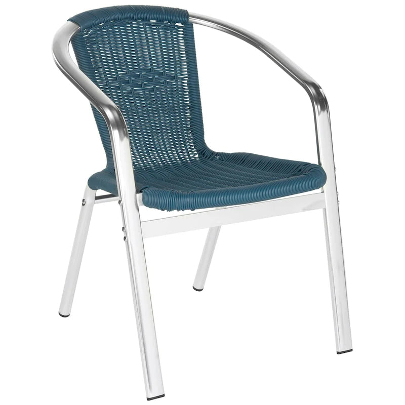 SAFAVIEH Wrangell Grey Indoor/Outdoor Stackable Chairs (Set of 2) - 22W x 23D x 28H