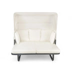 57 Outdoor Patio Daybed Rattan Daybed Outdoor Sunbed with Detachable Pillows for Patio, Backyard and Pool