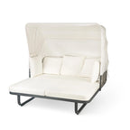 57 Outdoor Patio Daybed Rattan Daybed Outdoor Sunbed with Detachable Pillows for Patio, Backyard and Pool