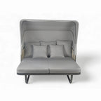 57 Outdoor Patio Daybed Rattan Daybed Outdoor Sunbed with Detachable Pillows for Patio, Backyard and Pool