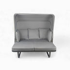 57 Outdoor Patio Daybed Rattan Daybed Outdoor Sunbed with Detachable Pillows for Patio, Backyard and Pool