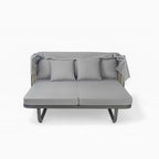 57 Outdoor Patio Daybed Rattan Daybed Outdoor Sunbed with Detachable Pillows for Patio, Backyard and Pool
