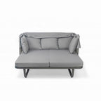 57 Outdoor Patio Daybed Rattan Daybed Outdoor Sunbed with Detachable Pillows for Patio, Backyard and Pool